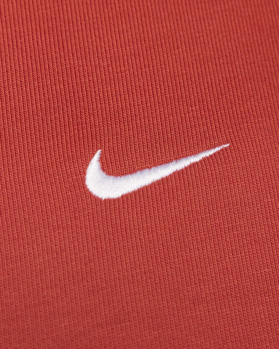 Nike Solo Swoosh kerek nyakkivágású, polár férfipulóver - Dragon Red/Fehér