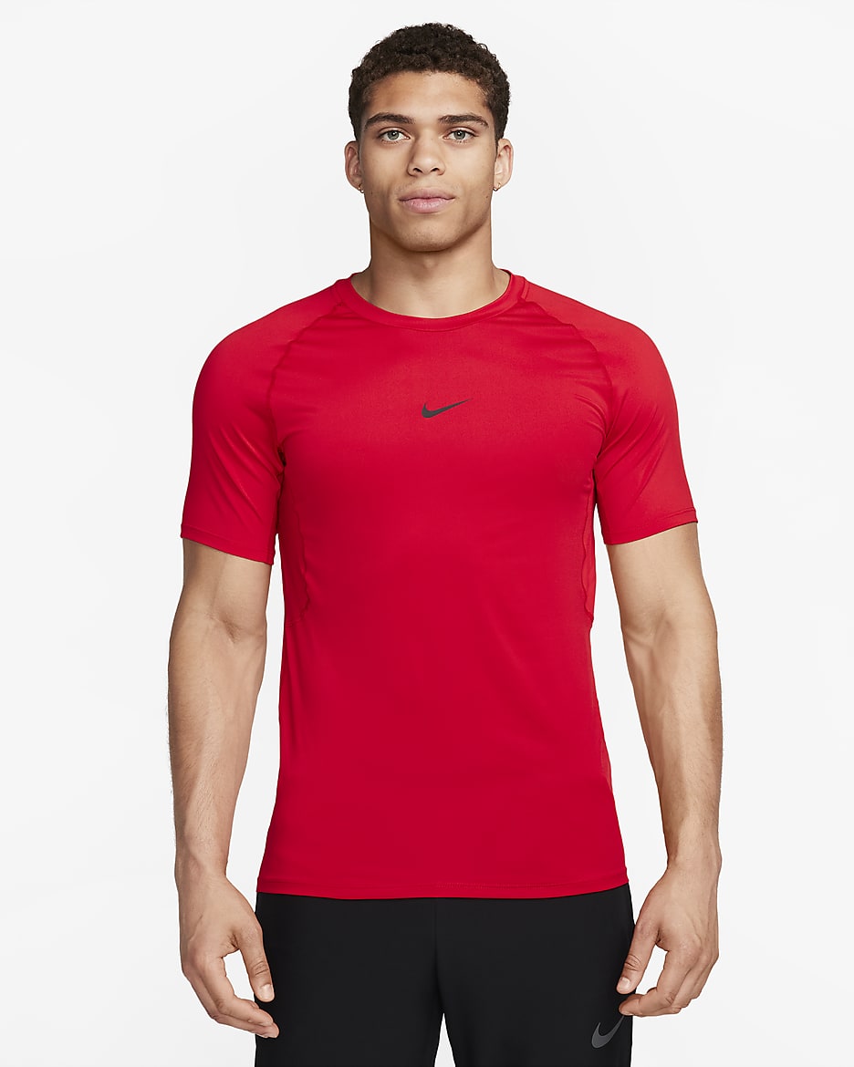 Playera de manga corta Dri-FIT slim para hombre Nike Pro - Rojo universitario/Negro