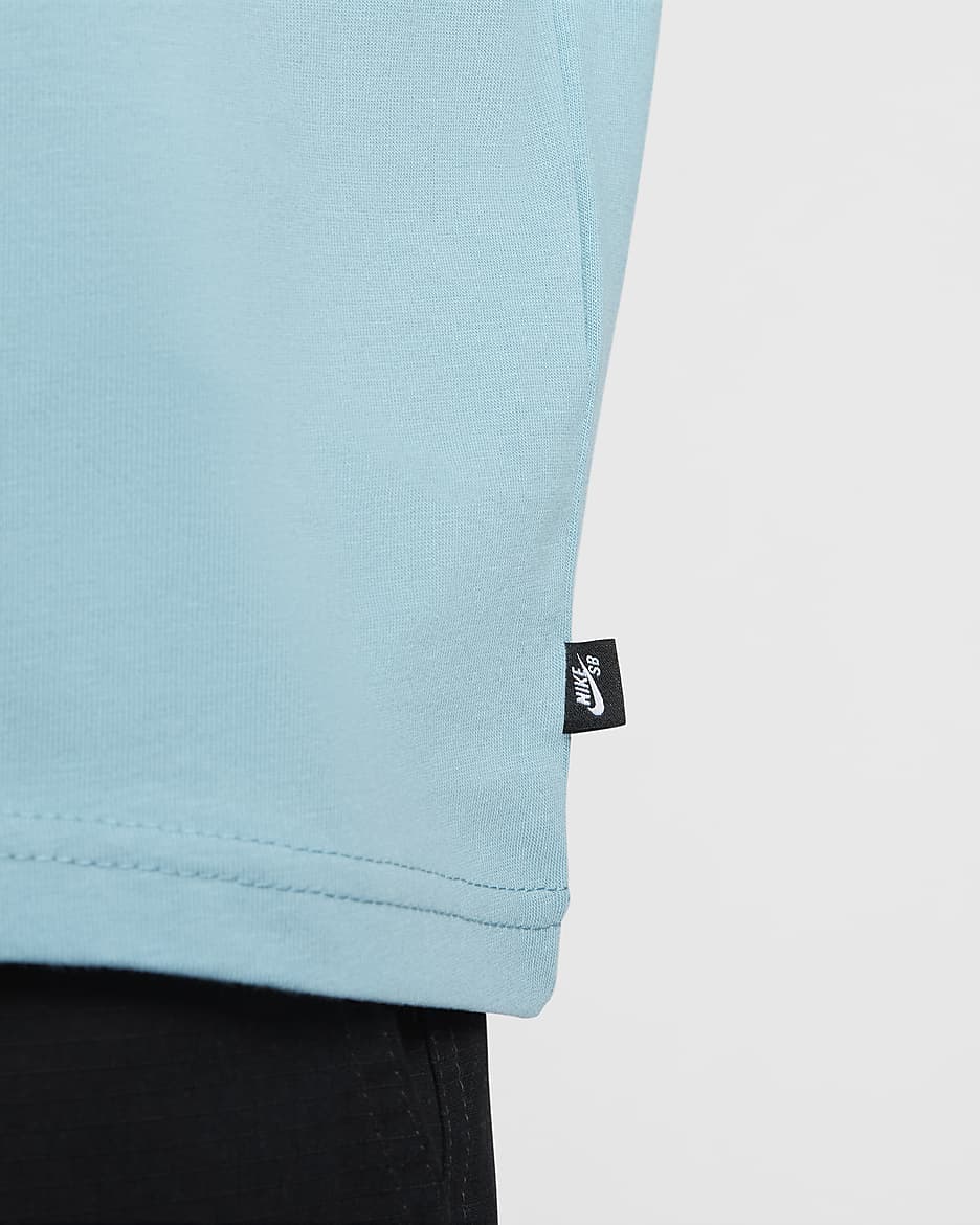 Nike SB Skateshirt met logo voor heren - Denim Turquoise