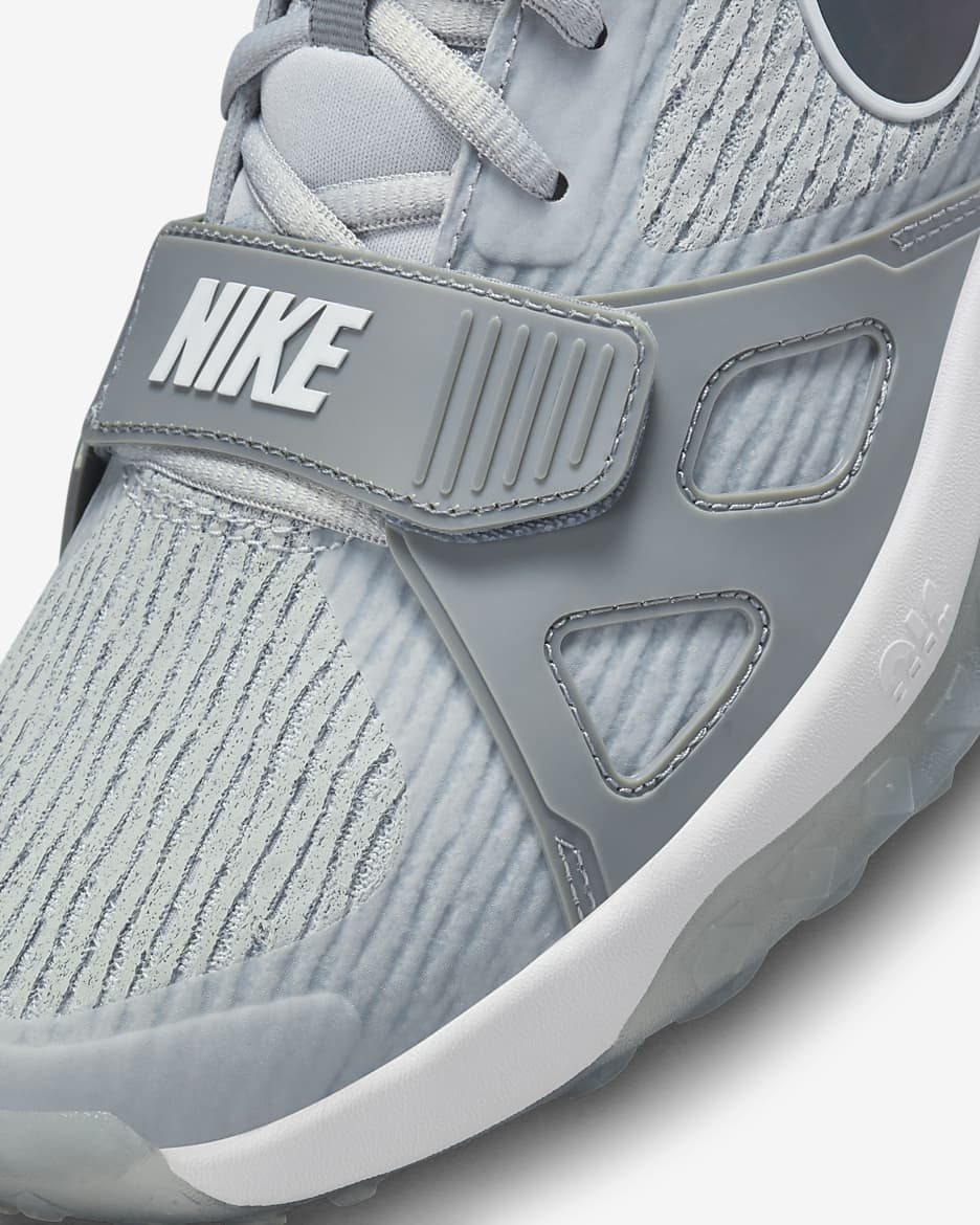 Tenis de béisbol para hombre Nike Air Zoom Diamond Elite Turf - Gris lobo/Gris azulado/Carmesí brillante/Blanco