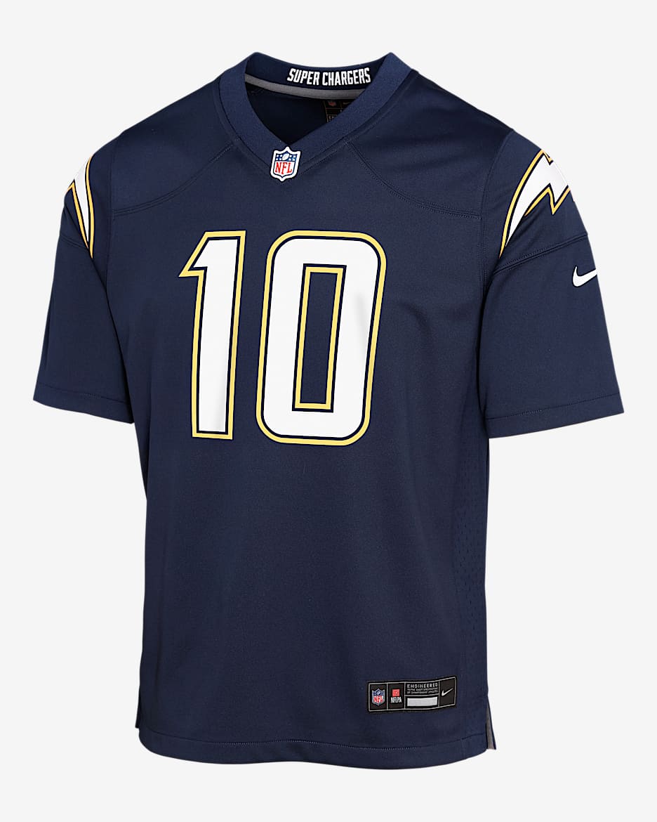 Jersey Nike de la NFL Game para niños talla grande Justin Herbert Los Angeles Chargers - Azul marino