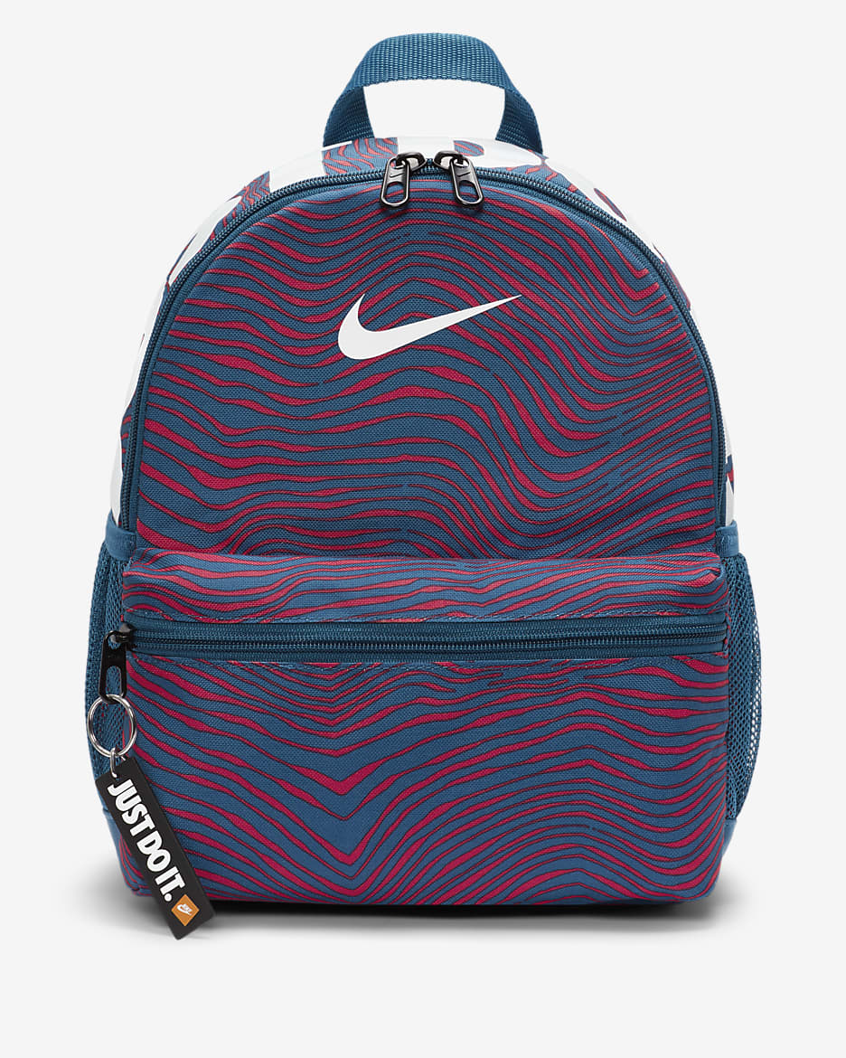 Nike Brasilia JDI Mini Kids' Printed Backpack (11L) - Marina/Marina/White