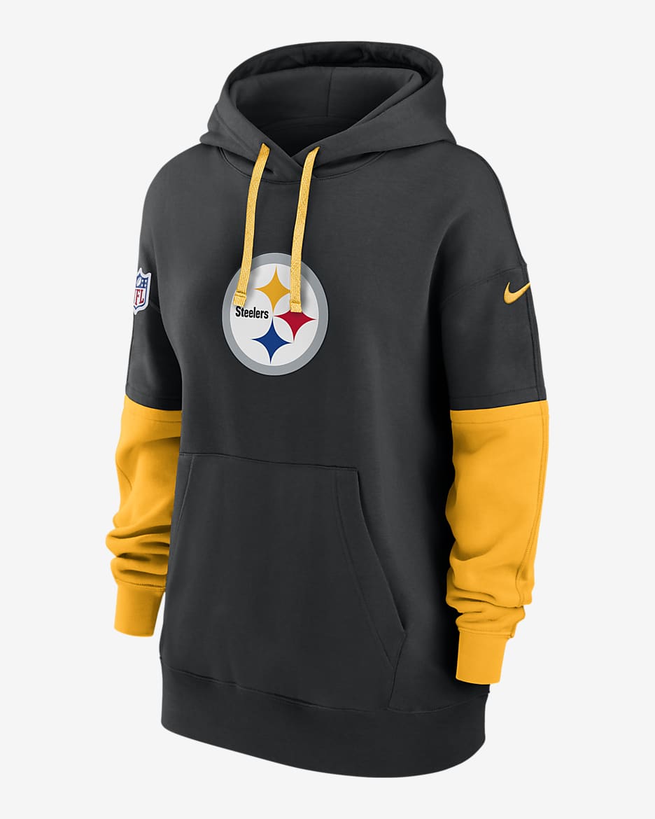 Pittsburgh Steelers Sideline Essential Women's Nike NFL Pullover Hoodie - Black