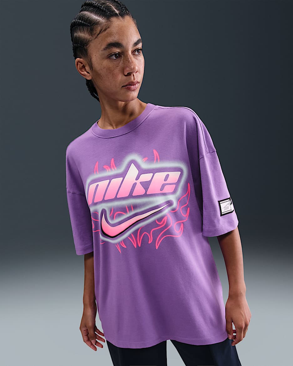 Playera con gráfico oversized para mujer Nike Sportswear - Frambuesa negro