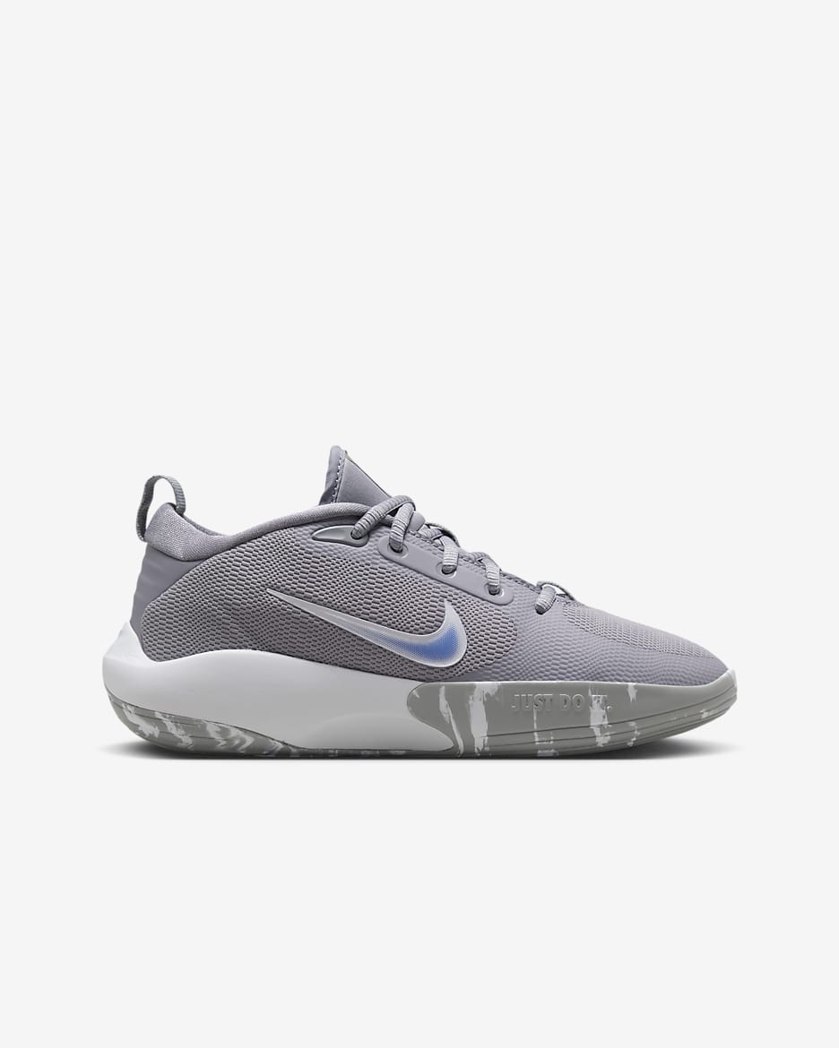 รองเท้าบาสเก็ตบอลเด็กโต Nike IsoFly - Cement Grey/Light Smoke Grey/Pure Platinum/Royal Pulse