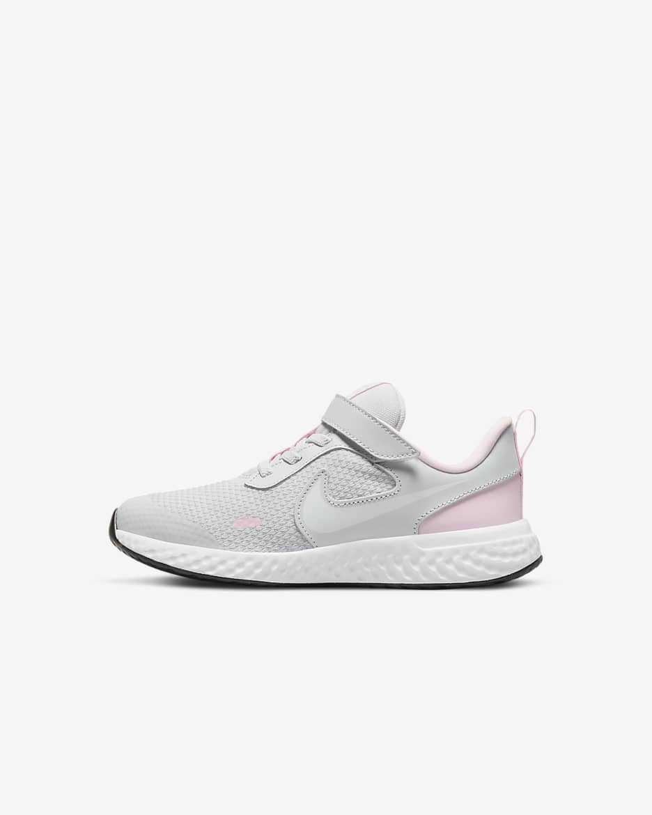 Nike Revolution 5 Little Kids' Shoes - Photon Dust/Pink Foam/White