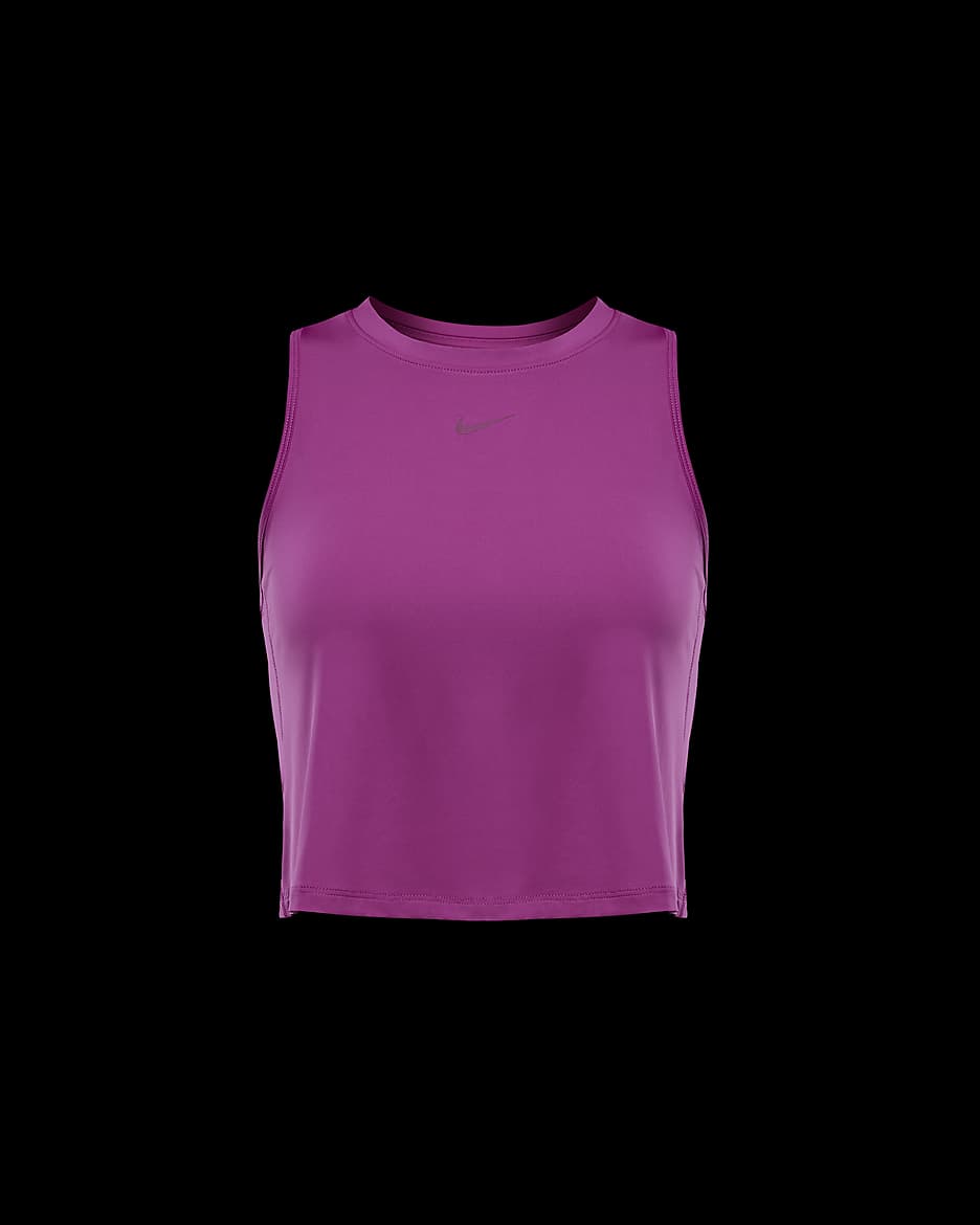 Nike One Classic Dri-FIT rövidített szabású női trikó - Hot Fuchsia/Fekete