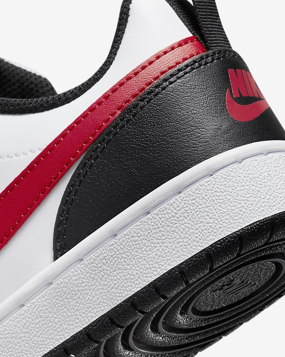 Nike Court Borough Low 2 Older Kids' Shoes - White/Black/University Red