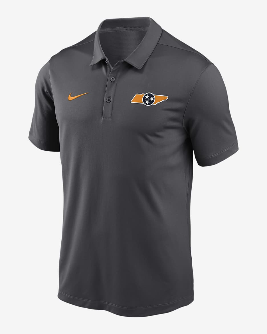 Polo universitario Nike Dri-FIT para hombre Tennessee Volunteers Volunteer State Smokey Grey Franchise - Antracita