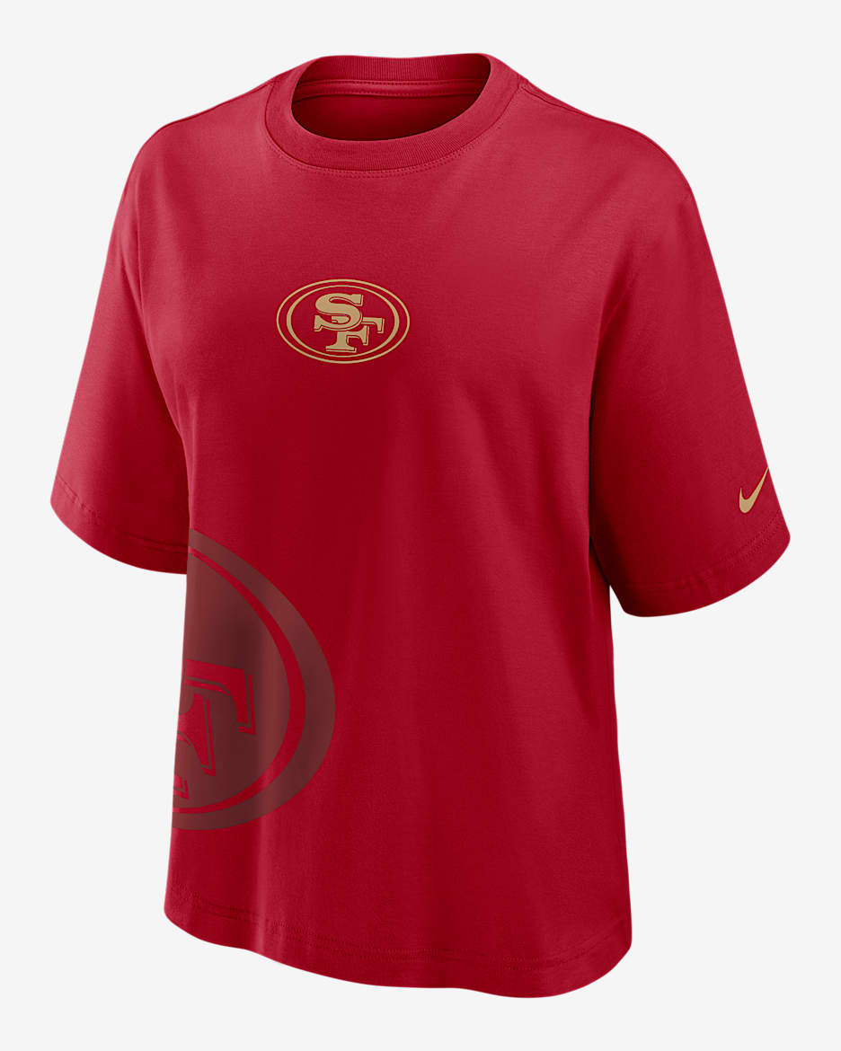 San Francisco 49ers Boxy Women's Nike NFL T-Shirt - Gym Red