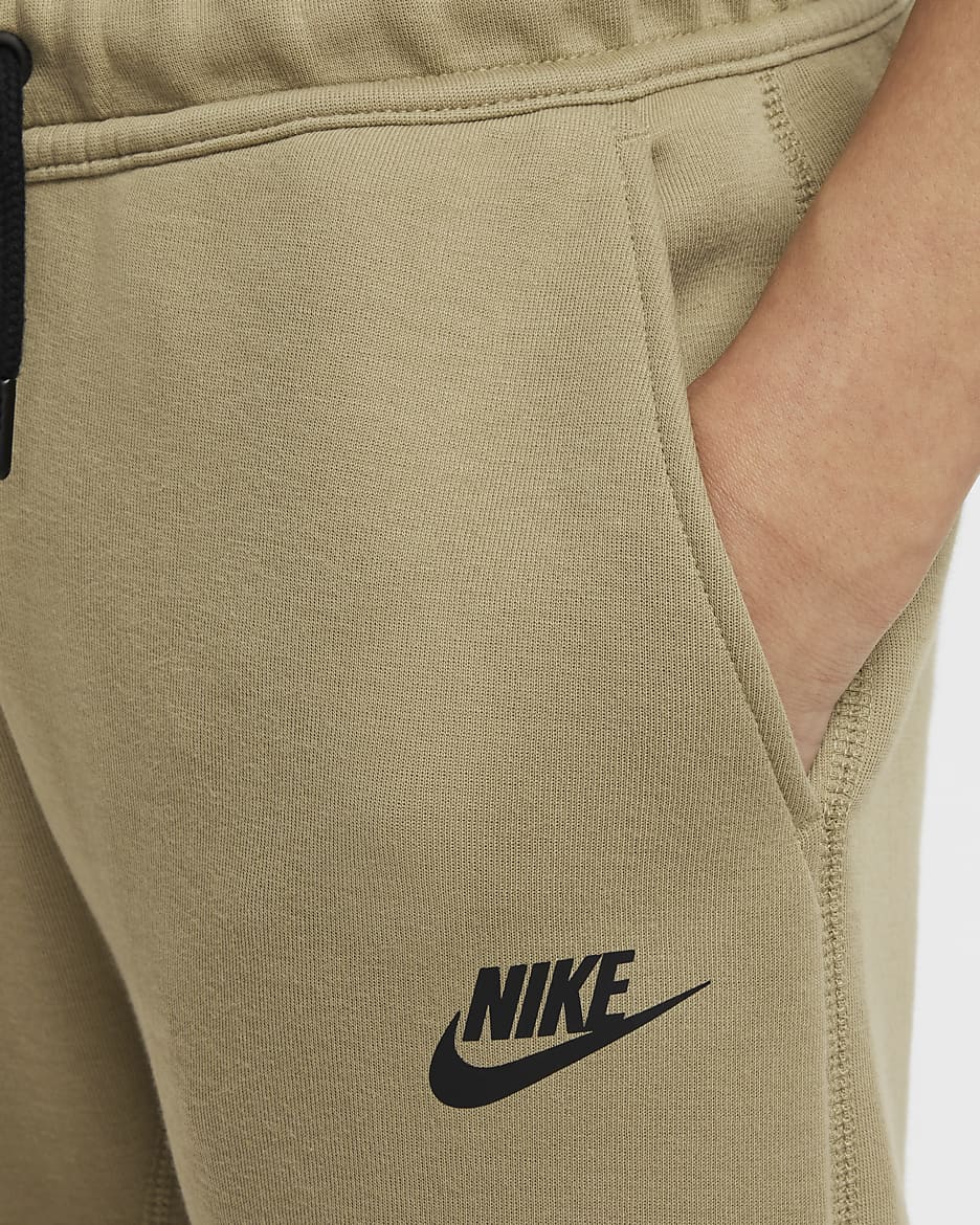 Nike Sportswear Tech Fleece Older Kids' (Boys') Trousers - Neutral Olive/Black/Black