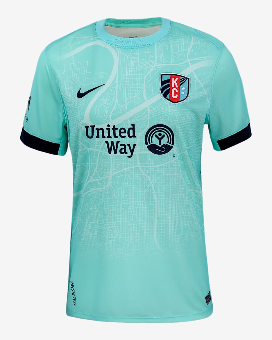 Temwa Chaŵinga KC Current 2025 Stadium Away Women's Nike Dri-FIT NWSL Replica Jersey - Hyper Turquoise