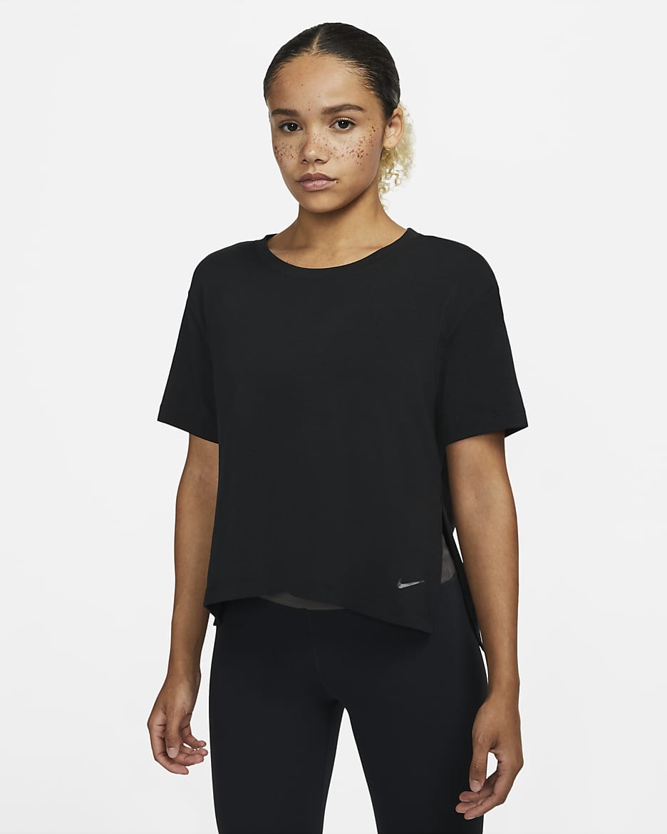 Haut Nike Yoga Dri-FIT pour femme - Noir/Iron Grey
