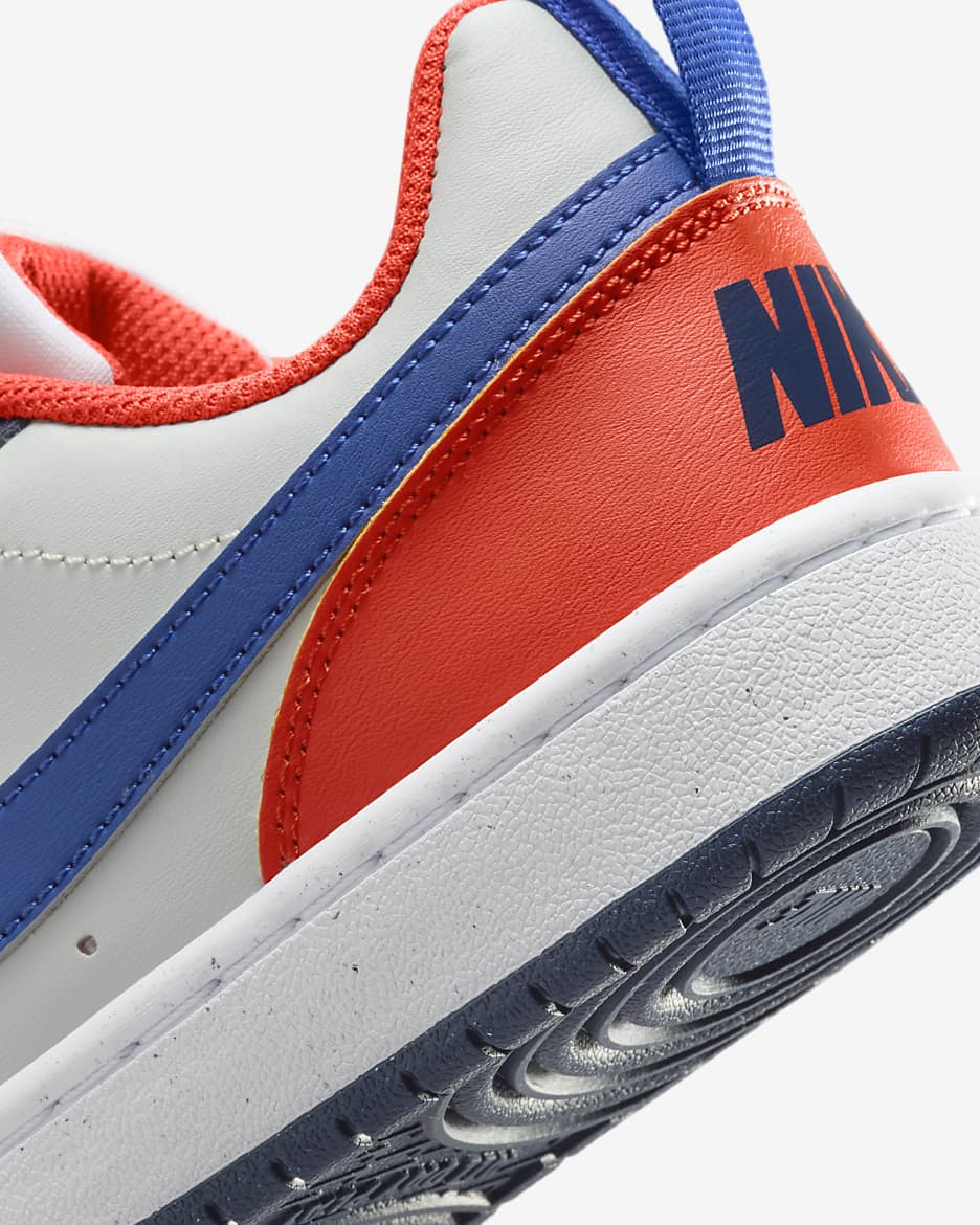 Nike Court Borough Low Recraft Big Kids' Shoes - Midnight Navy/Team Orange/Light Silver/Hyper Royal