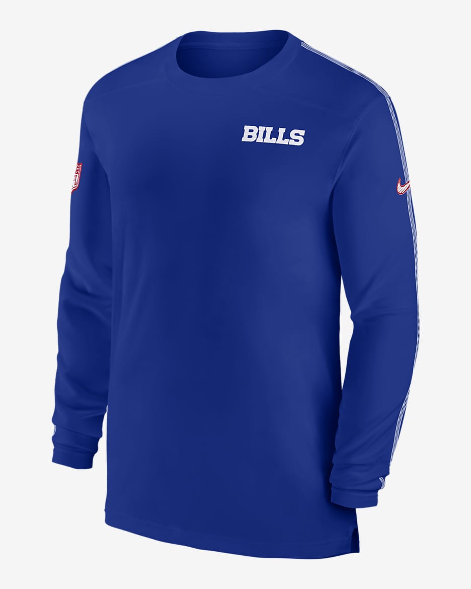 Buffalo Bills Sideline Coach Men's Nike Dri-FIT NFL Long-Sleeve Top - Royal
