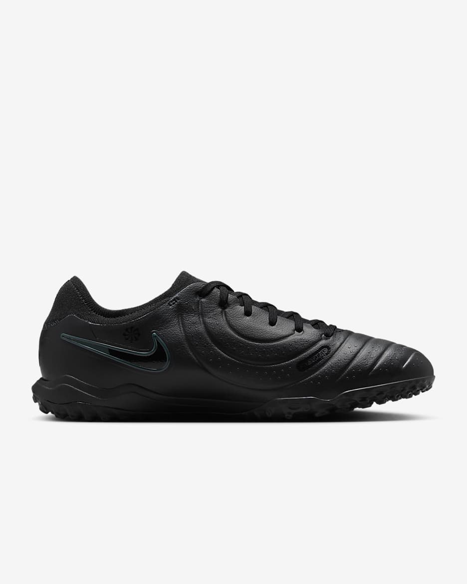 Nike Tiempo Legend 10 Pro low-top voetbalschoen (turf) - Zwart/Deep Jungle/Zwart