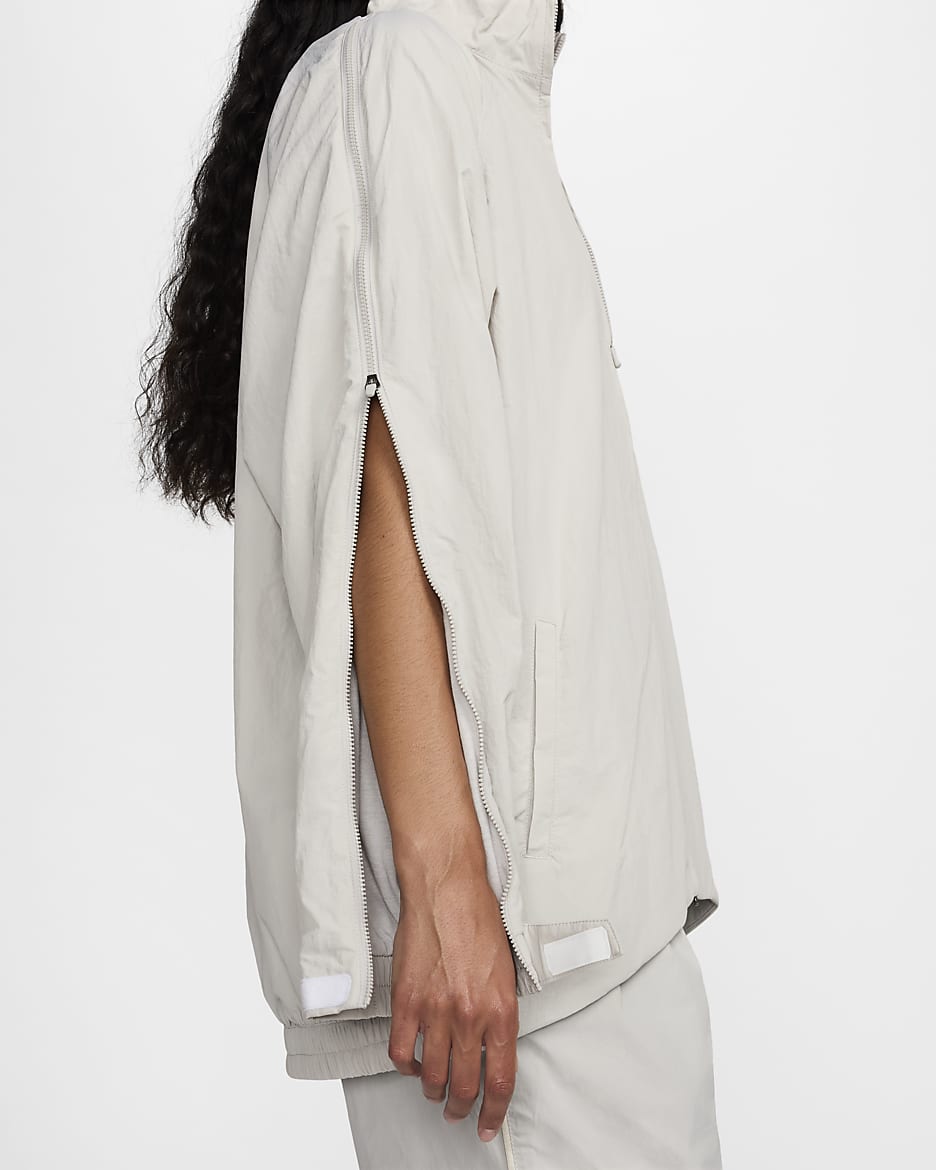 Nike Sportswear Collection Women's Oversized Repel Zip Jacket - Light Iron Ore/White