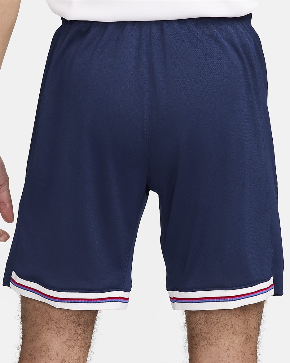 Short de foot Nike Dri-FIT Replica Angleterre 2024 Stadium Domicile pour homme - Blue Void/Blanc