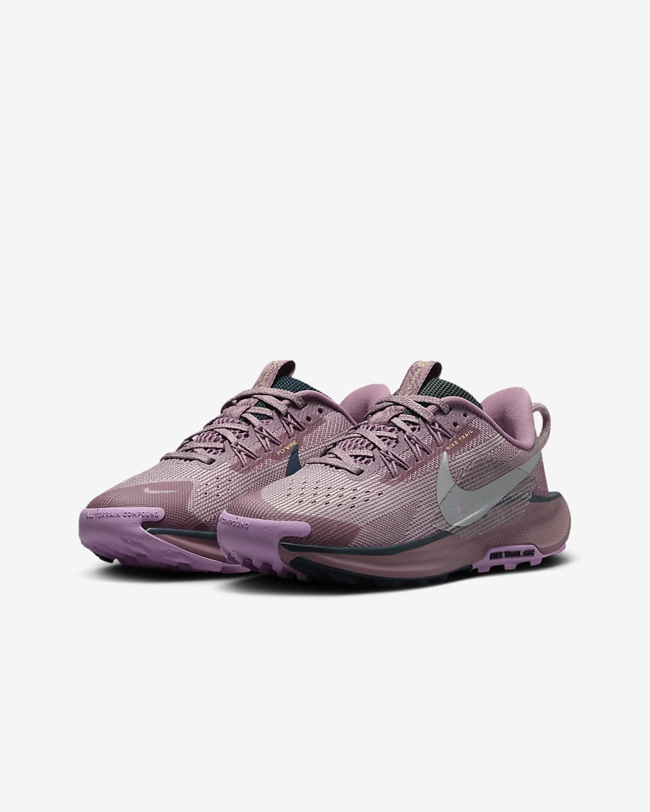 Nike Pegasus Trail 5 Traillaufschuh (ältere Kinder) - Plum Dust/Platinum Violet/Beyond Pink/Metallic Silver