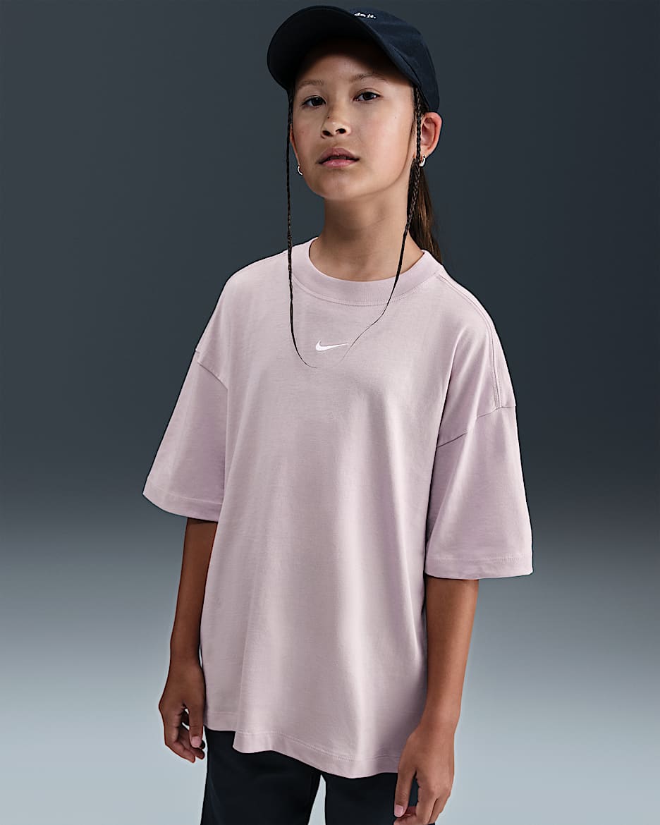 Nike Sportswear Older Kids' (Girls') Oversized T-Shirt - Platinum Violet