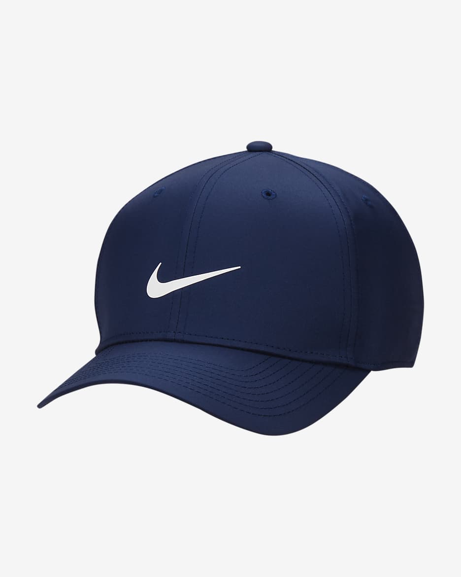 Nike Dri-FIT Rise strukturált, csatos záródású sapka - Midnight Navy/Anthracite/Fehér