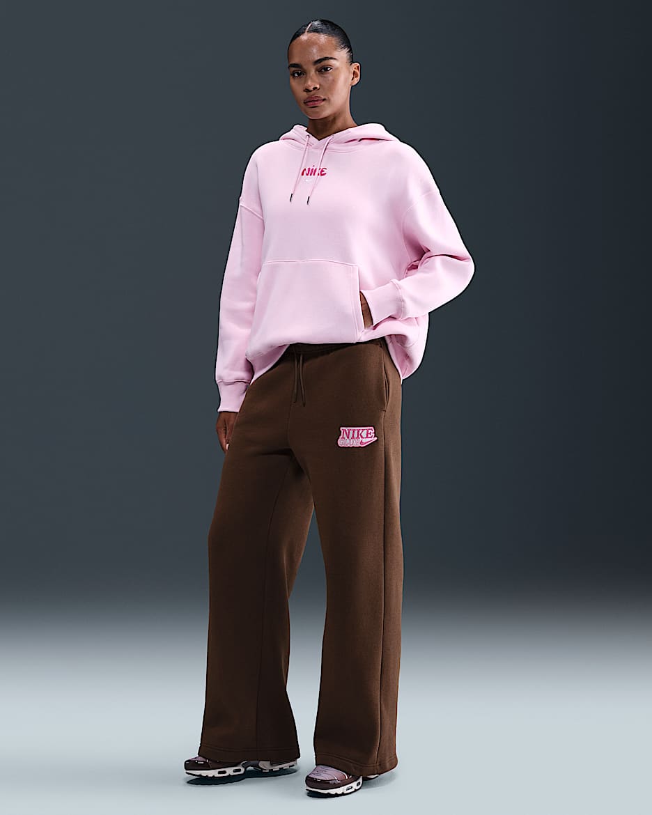 Pantalon taille haute à jambes larges Nike Sportswear pour femme - Fauna Brown
