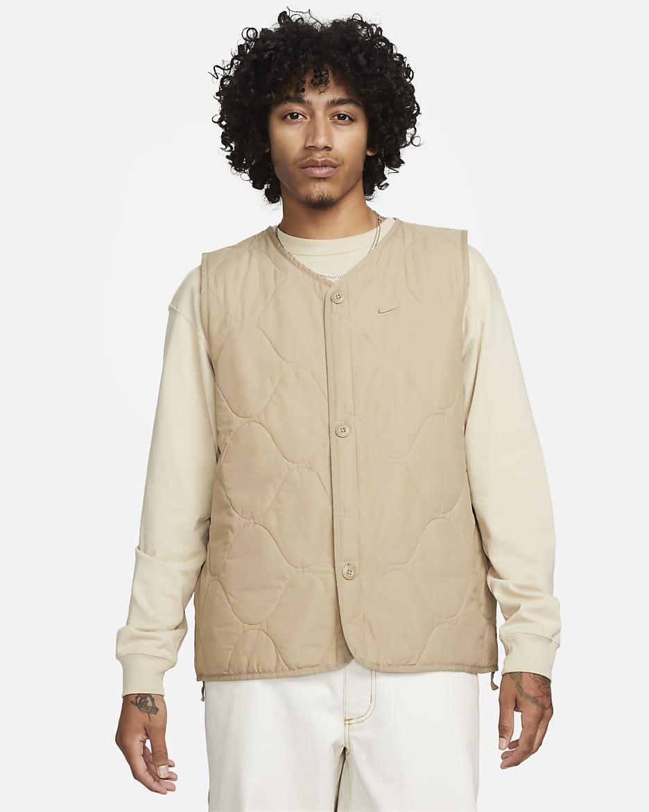 Vævet Nike Life-militærvest med isolering til mænd - Khaki/Khaki