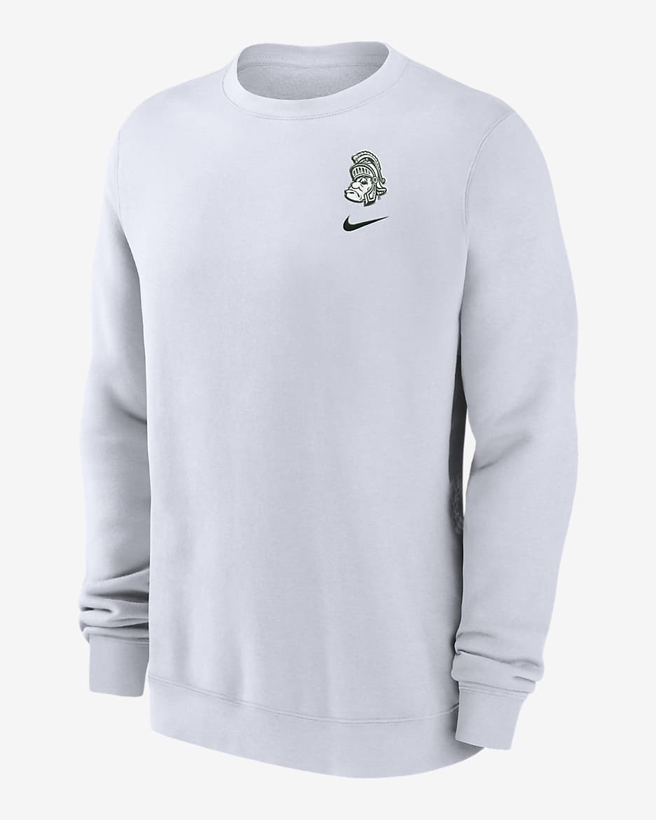 Michigan State Club Fleece Men's Nike College Sweatshirt - White