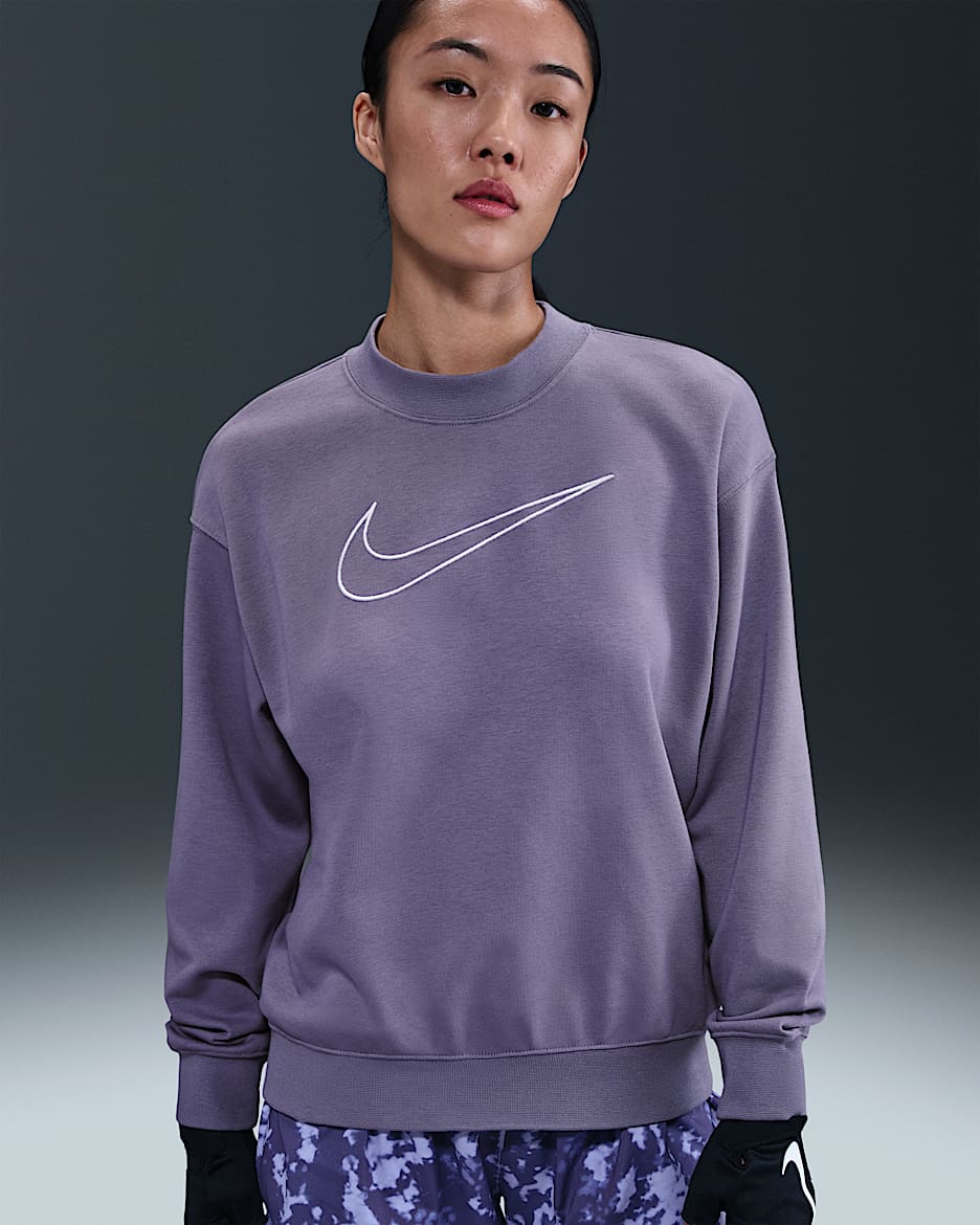 ナイキ Dri-FIT ゲット フィット ウィメンズ グラフィック クルーネック スウェットシャツ - デイブレイク/ホワイト