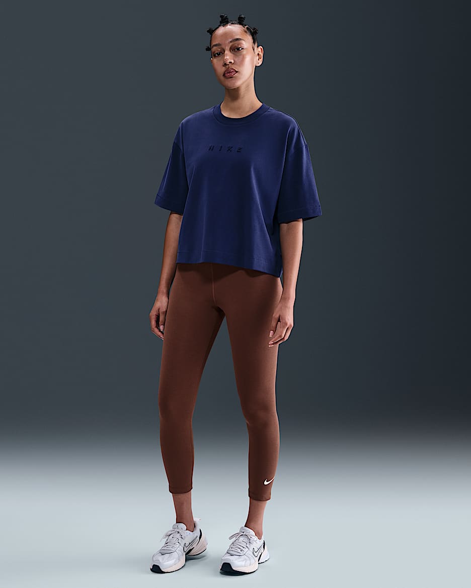 Leggings de tiro alto de 7/8 para mujer Nike Sportswear Classic - Marrón fauna/Vela