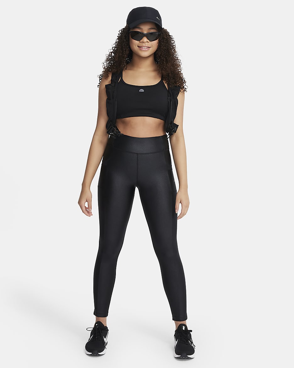 Nike Indy Sujetador deportivo - Niña - Negro/Transparente