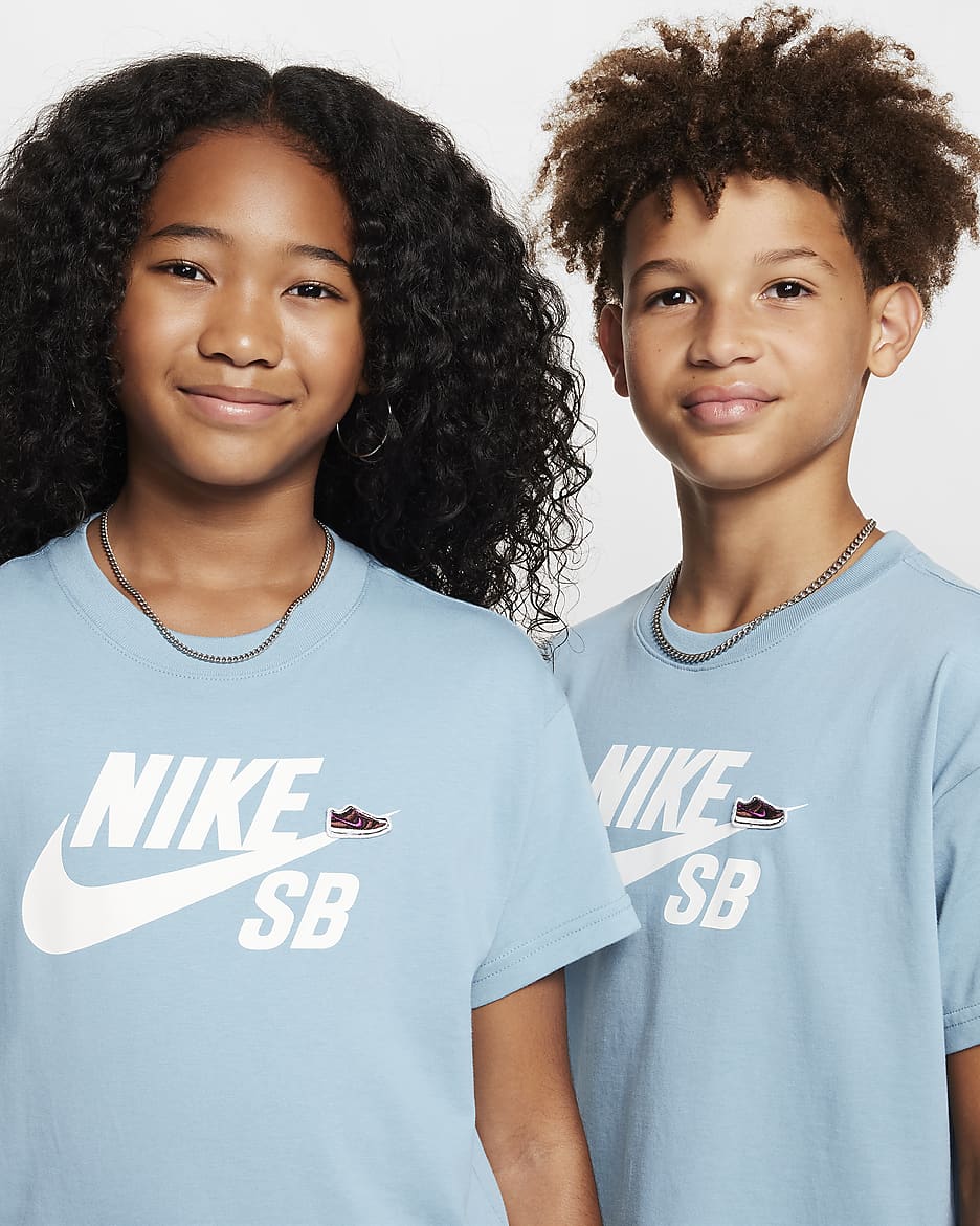 Nike SB Older Kids' T-Shirt - Denim Turquoise