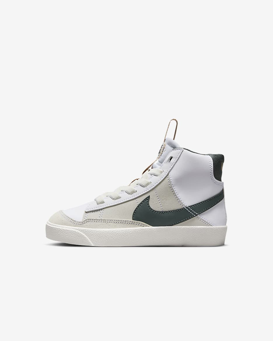 Nike Blazer Mid '77 SE Little Kids' Shoes - White/Pale Ivory/Hemp/Vintage Green