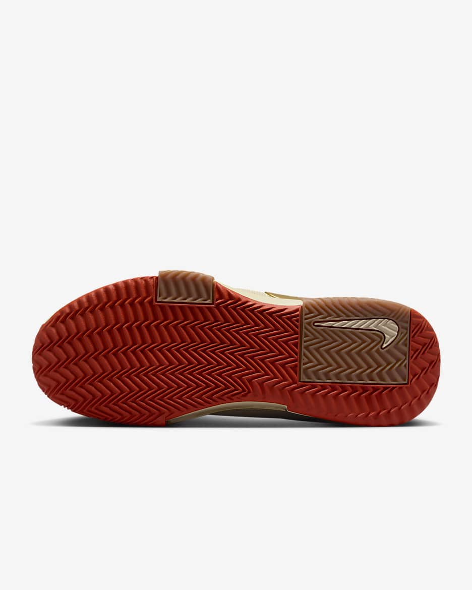 Sapatilhas de ténis para terra batida Nike GP Challenge 1 Premium para mulher - Sanddrift/Rust Factor/Castanho Gum médio/Dourado metalizado