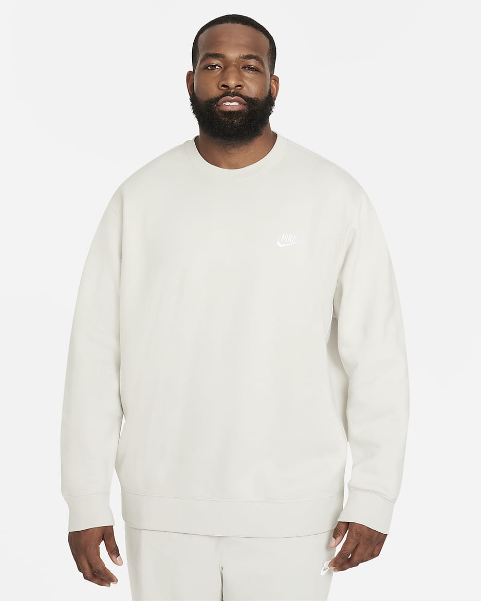 Nike Sportswear Club Fleece Men's Crew - Light Bone/White