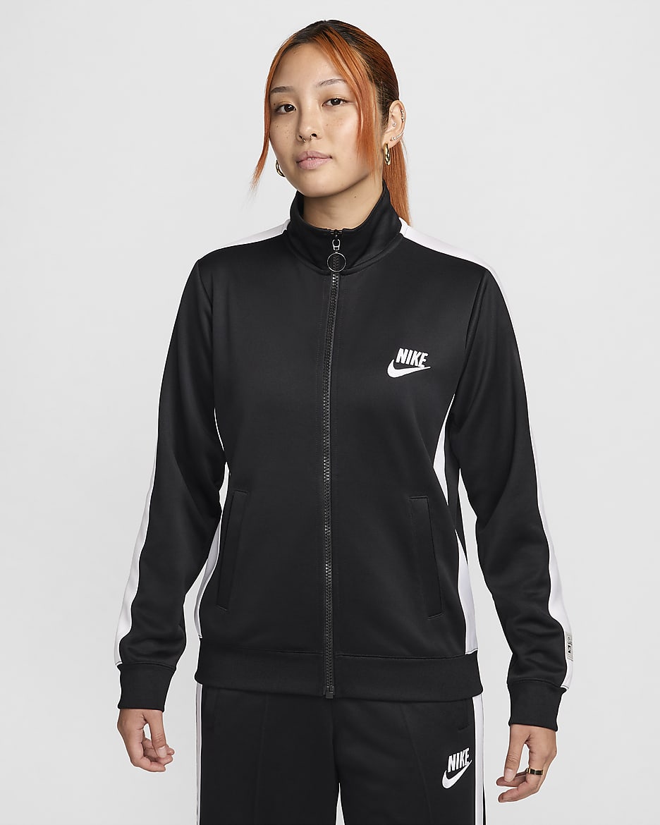 Nike Sportswear Women's Knit Jacket - Black/White/White