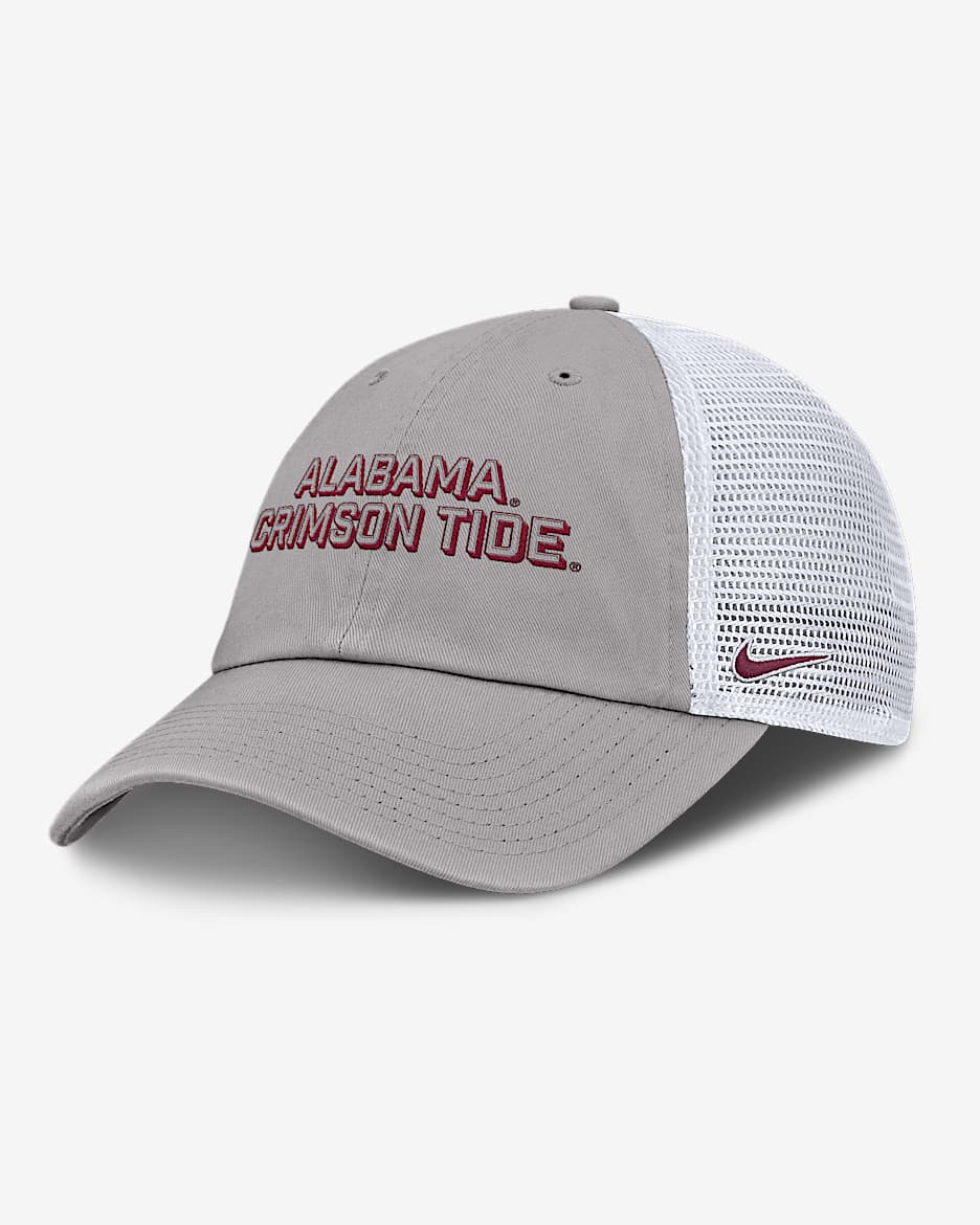 Gorra de rejilla universitaria Nike ajustable para hombre Alabama On-Field Club Gameday - Gris