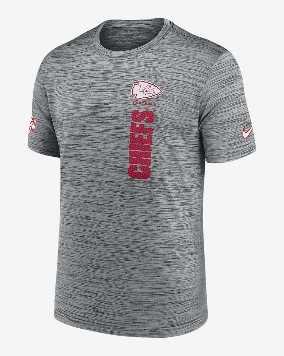 Kansas City Chiefs Sideline Velocity Men's Nike Dri-FIT NFL T-Shirt - Grey Heather
