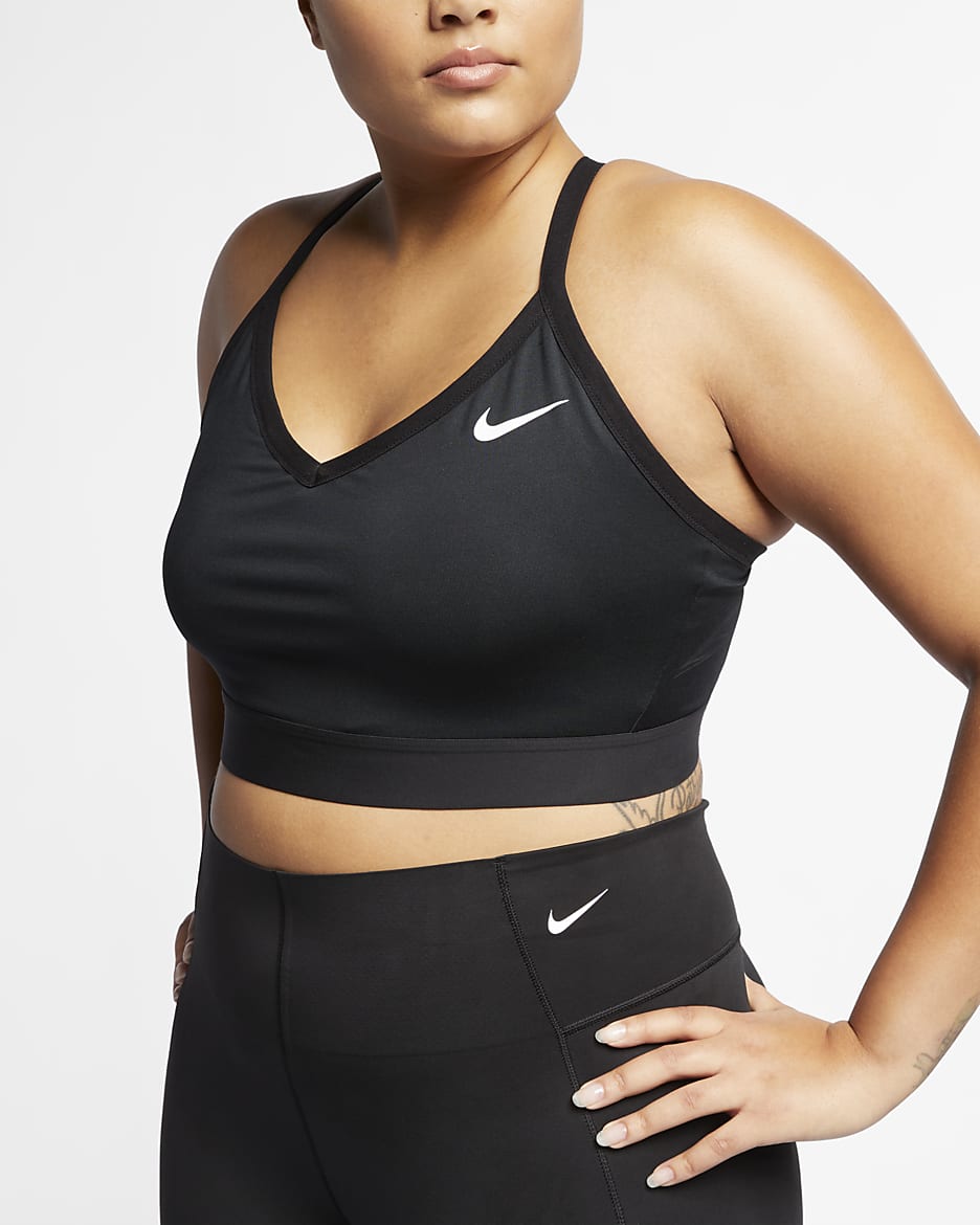 Nike Indy Women's Light-Support Padded Sports Bra (Plus Size) - Black/Black/Black