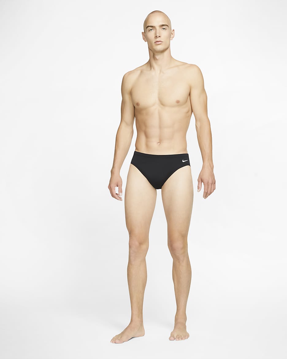 Nike Solid Men's Swimming Briefs - Black/Black/White