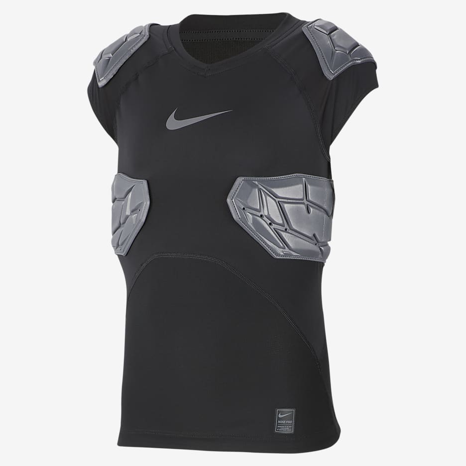 Nike Pro Big Kids' (Boys') HyperStrong Football Top - Black/Dark Grey