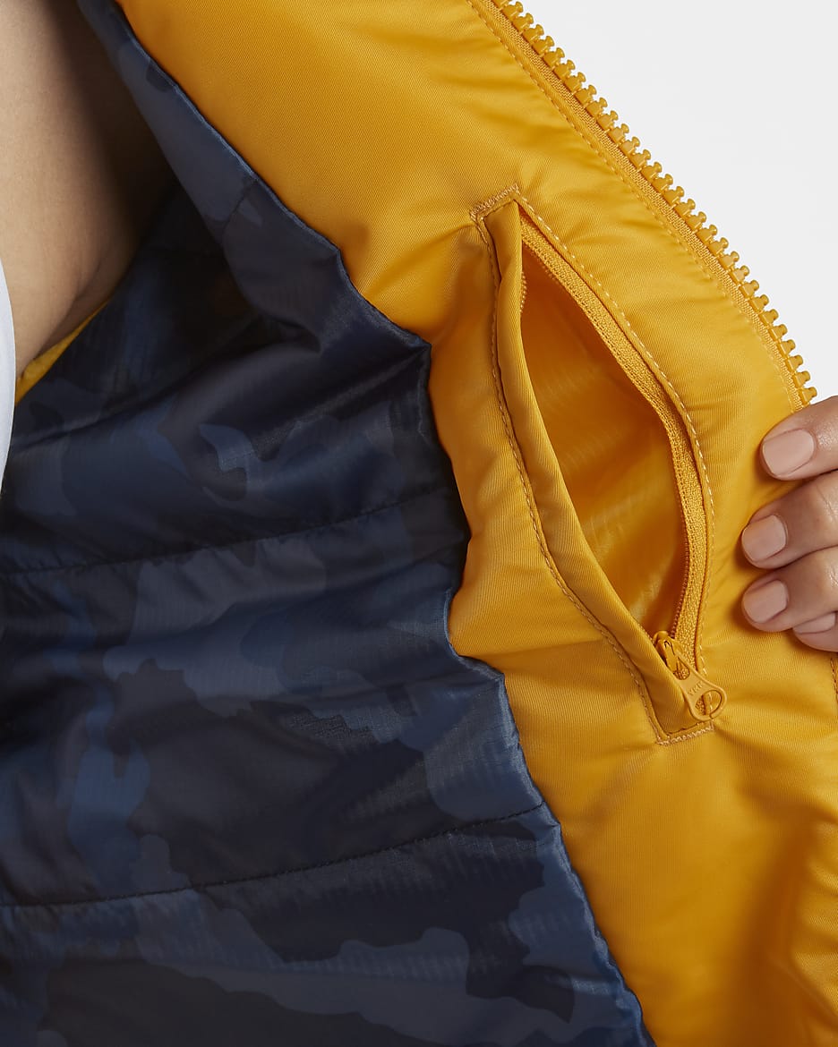 Nike Sportswear NSW parkas til dame - Yellow Ochre/Dark Obsidian/Camper Green/Dark Obsidian