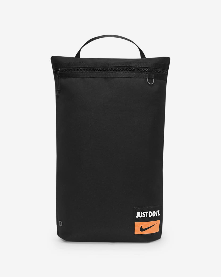 ถุงผ้าเทรนนิ่งสำหรับยิมมีกราฟิก Nike Utility (17 ล.) - ดำ/ดำ/Total Orange