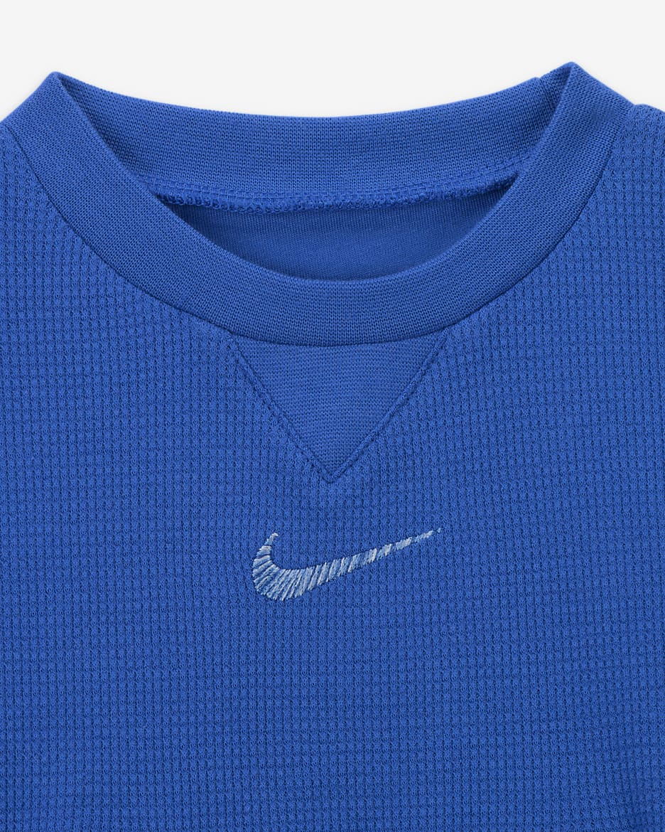 Body de manga larga para bebé (de 0 a 9 meses) Nike ReadySet - Royal juego