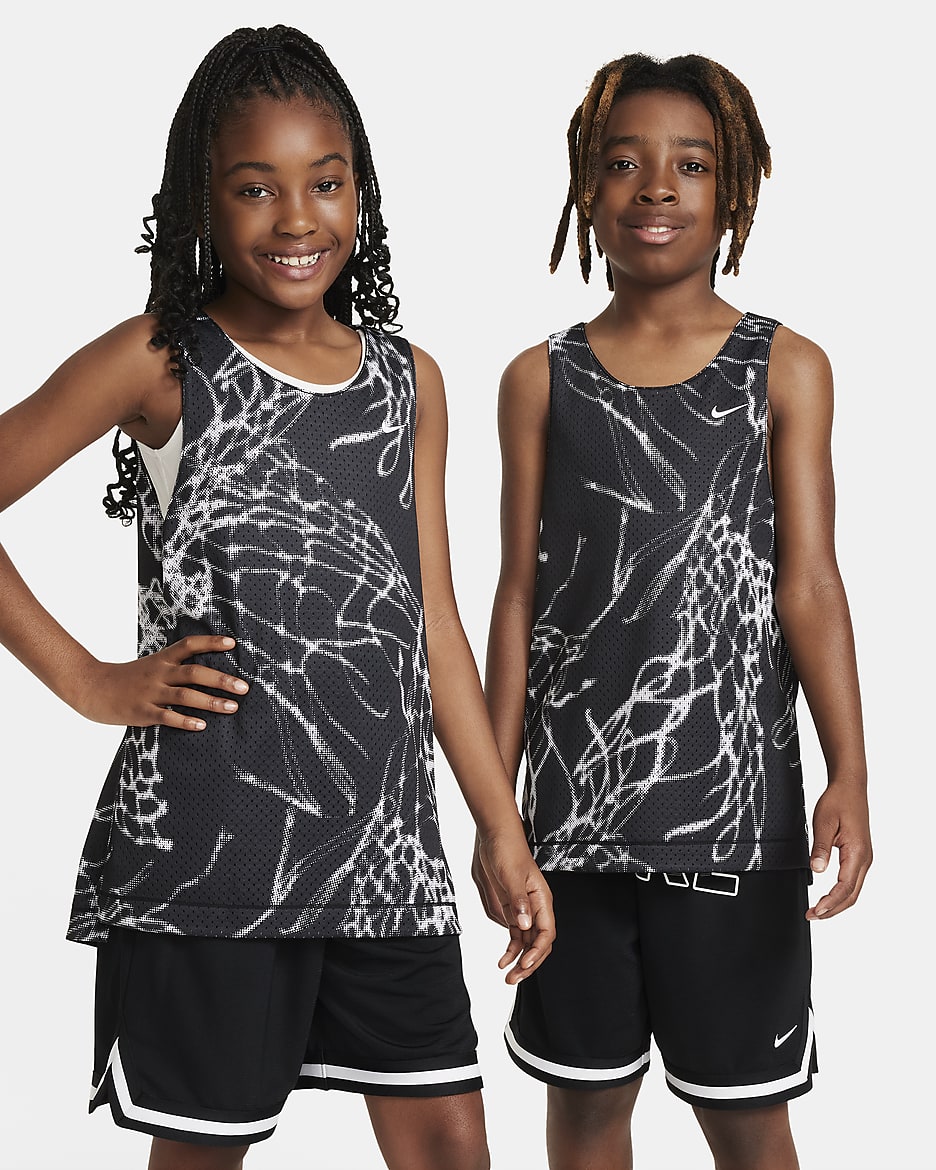 Jersey reversible para niños talla grande Nike Culture of Basketball - Negro/Negro/Blanco