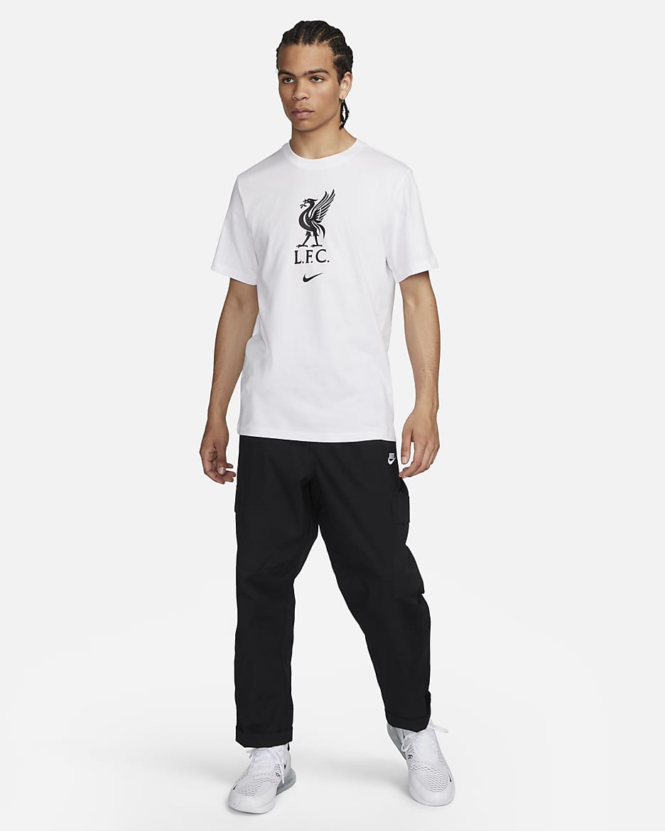 Liverpool FC Men's Soccer T-Shirt - White/Black