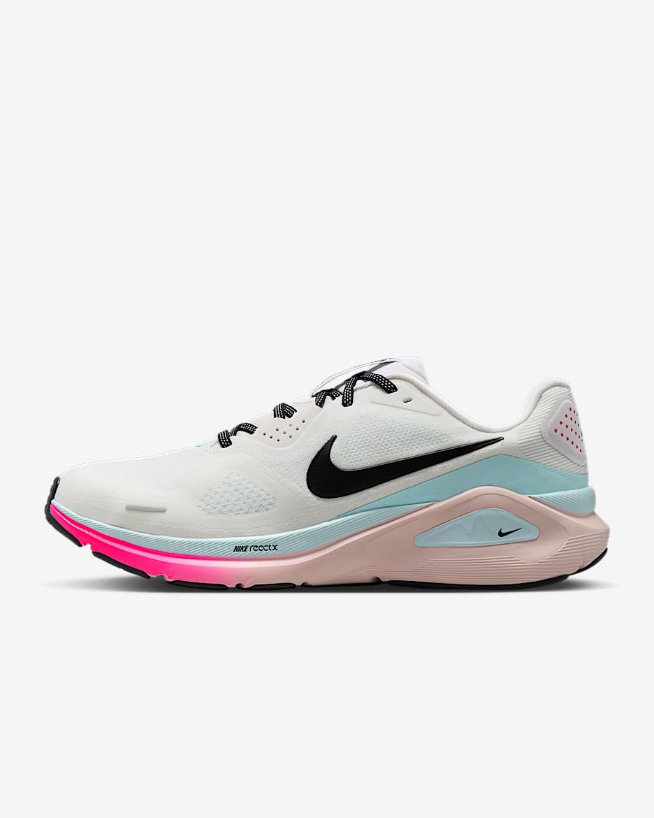 Nike Structure 26 Men's Road Running Shoes - White/Glacier Ice/Hyper Pink/Black