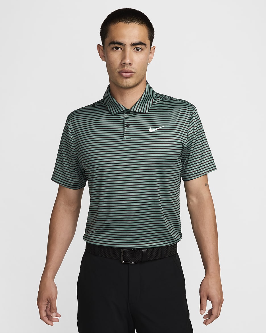 Nike Tour 男款 Dri-FIT 條紋高爾夫球衫 - Bicoastal/白色