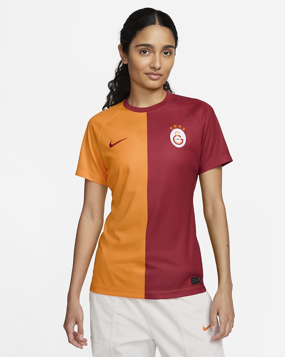 Galatasaray 2023/24 Home Women's Nike Dri-FIT Short-Sleeve Football Top - Vivid Orange/Pepper Red/Pepper Red