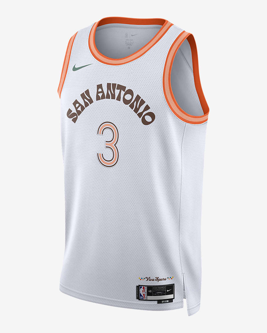 Keldon Johnson San Antonio Spurs City Edition 2023/24 Men's Nike Dri-FIT NBA Swingman Jersey - White